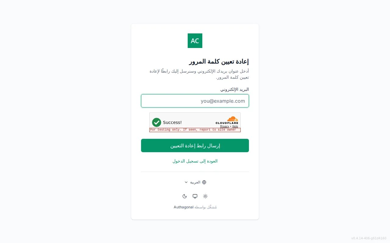 Forgot-password screen with an email field and a neutral check-your-email confirmation state