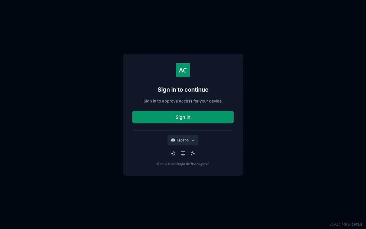 Device authorization screen with a centered user-code entry field, an Approve button, and an approved confirmation state