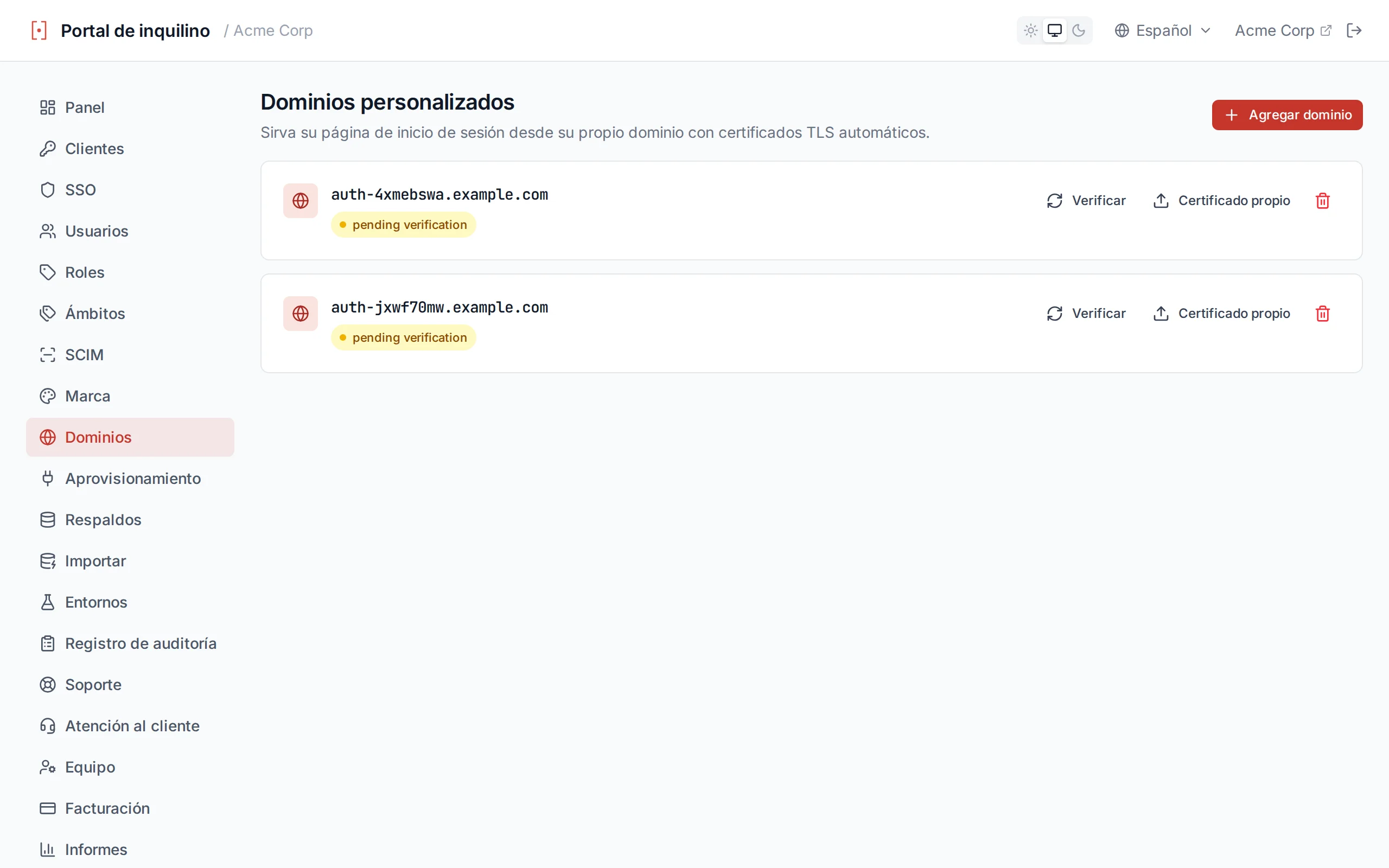 Dominios personalizados