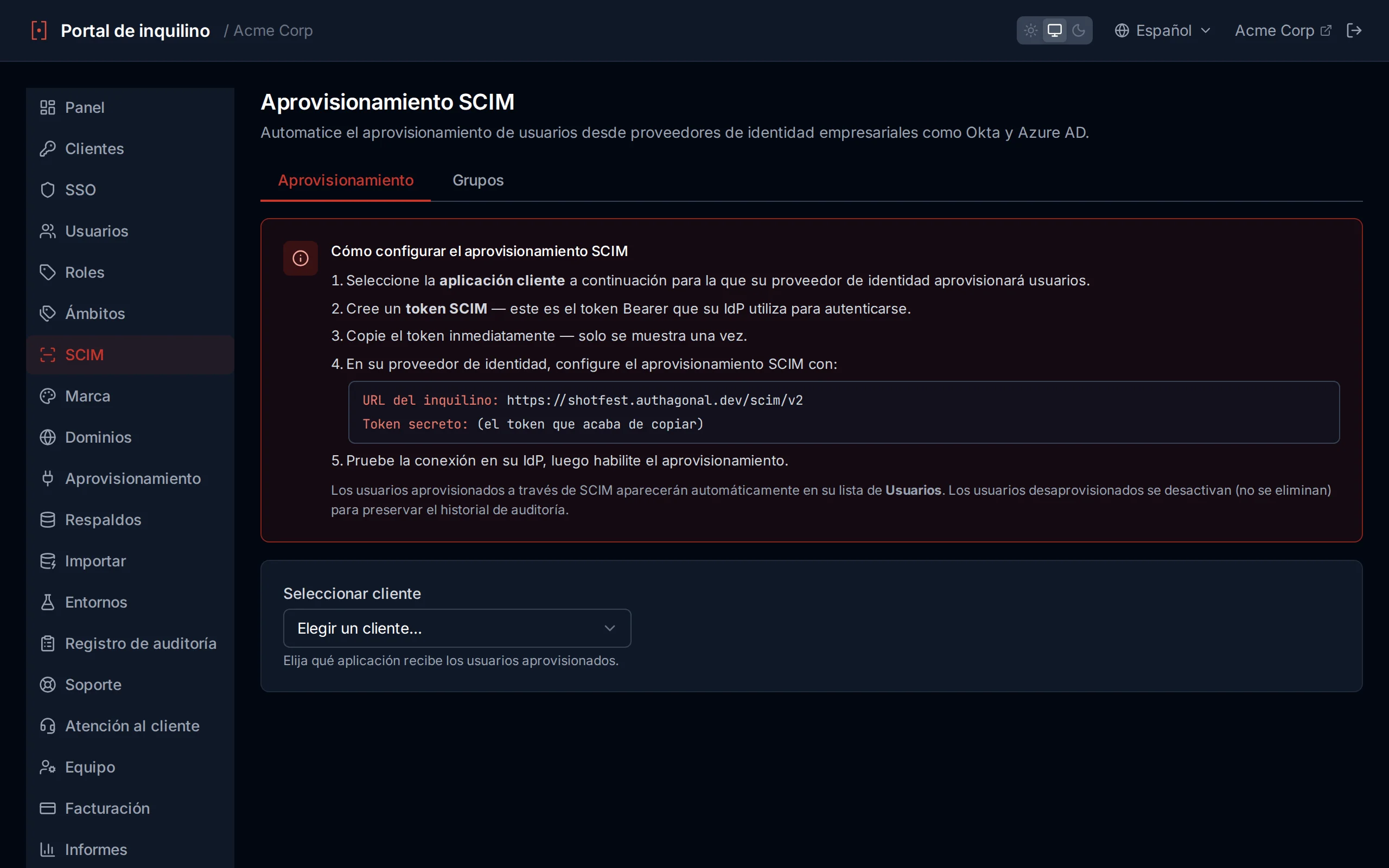 Aprovisionamiento SCIM 2.0