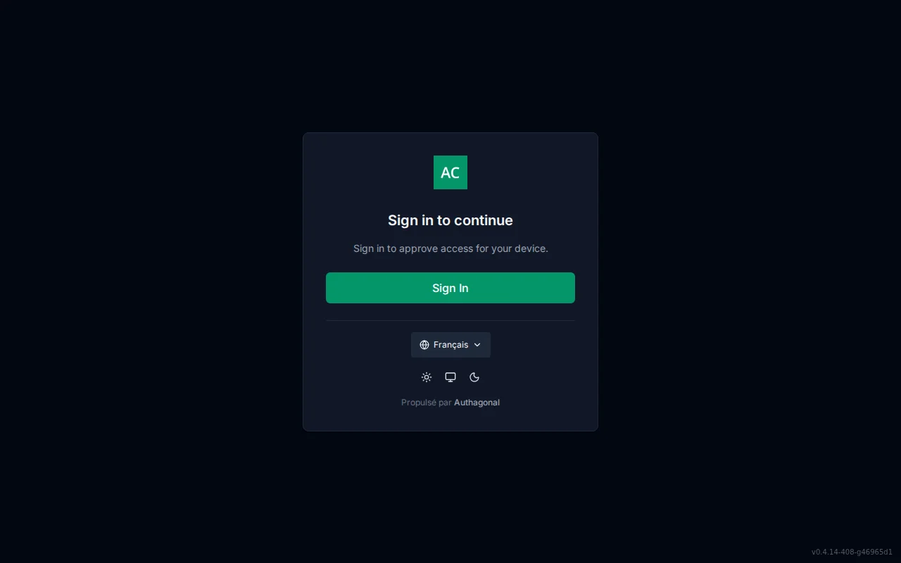 Device authorization screen with a centered user-code entry field, an Approve button, and an approved confirmation state