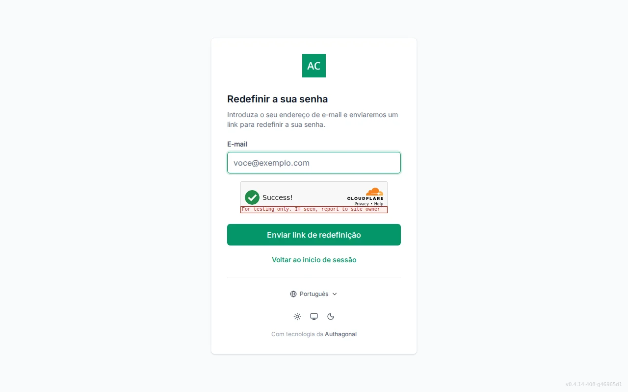 Forgot-password screen with an email field and a neutral check-your-email confirmation state