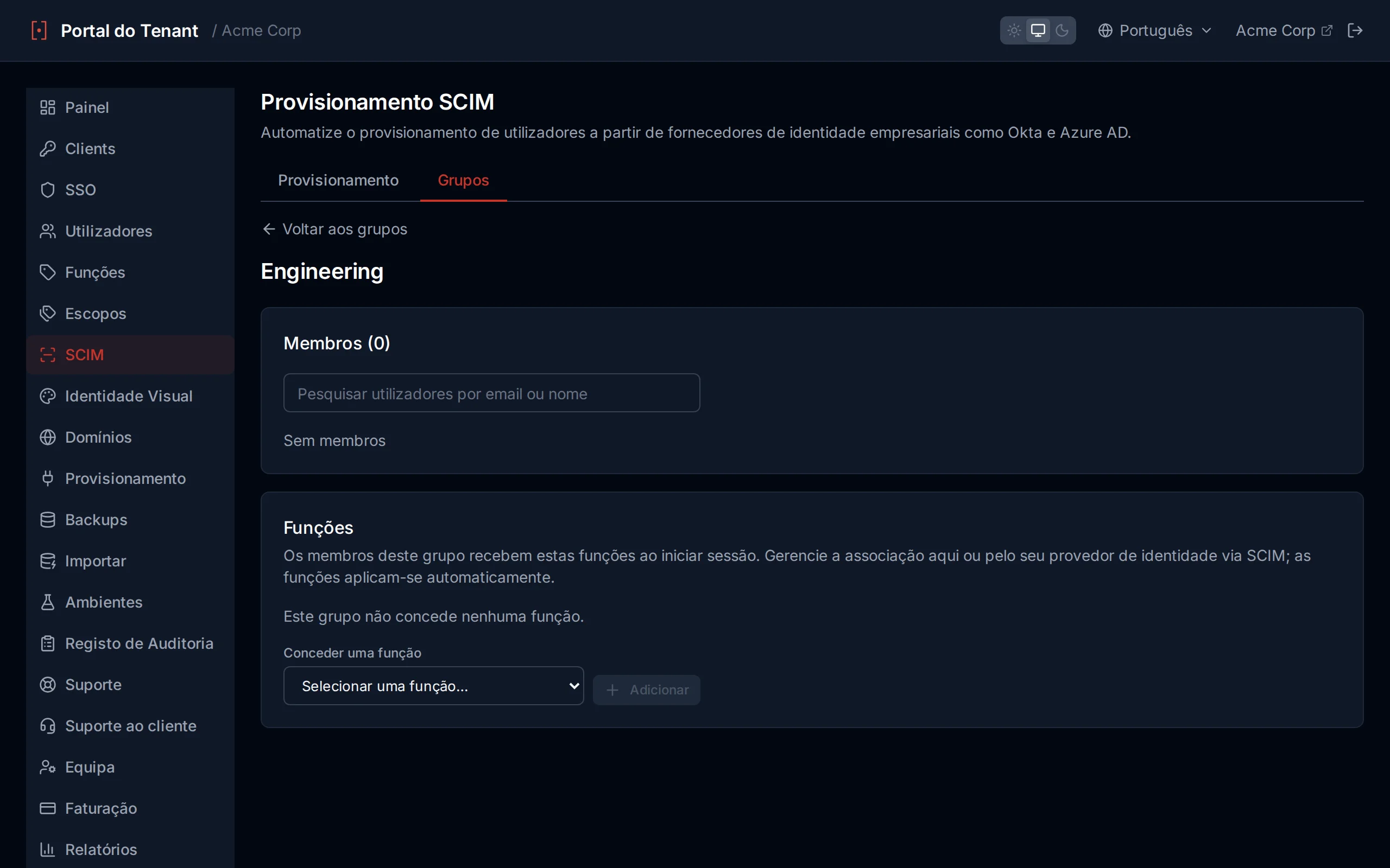 Group detail view showing member list with user IDs and a field to add new members