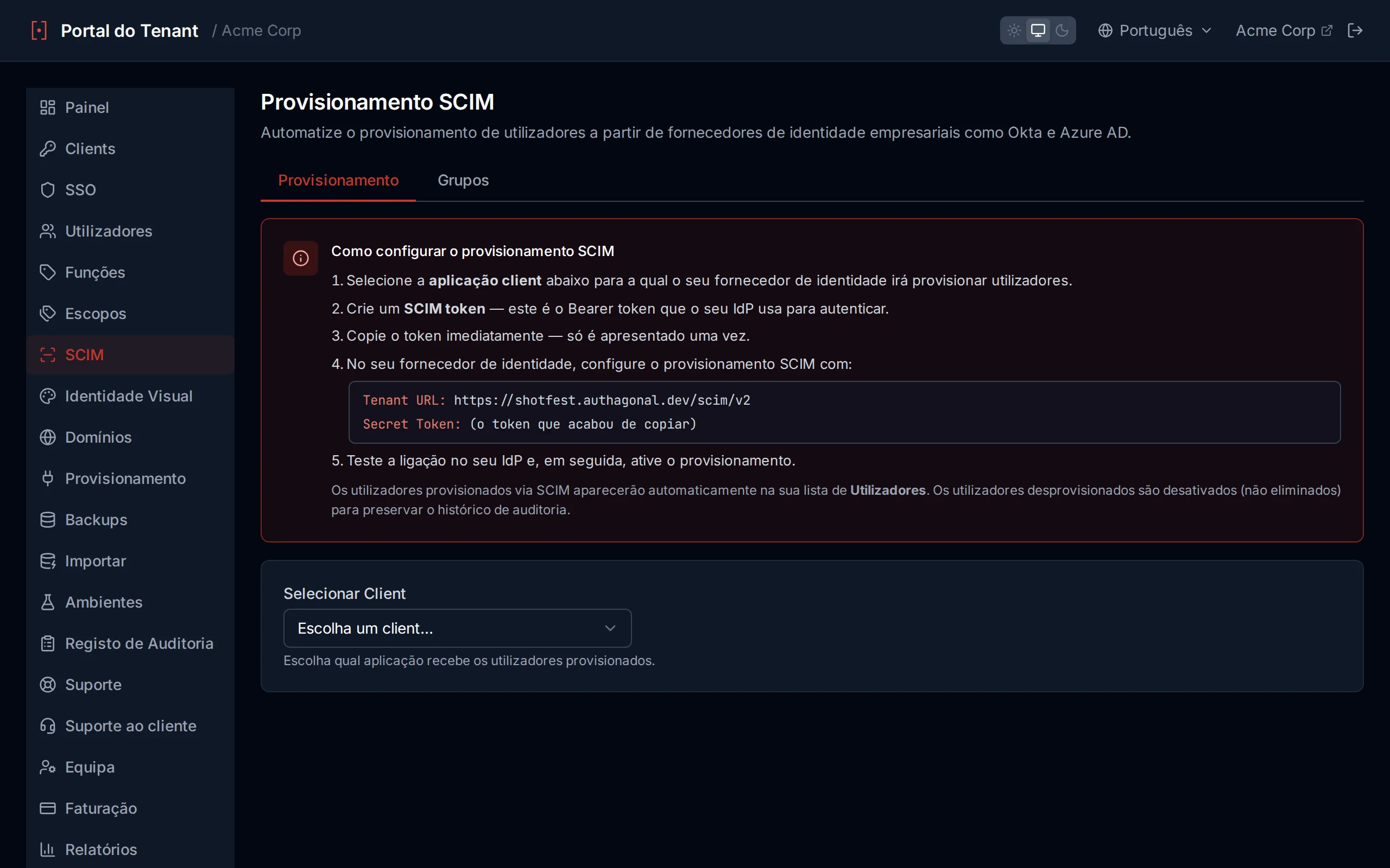 Provisionamento SCIM 2.0