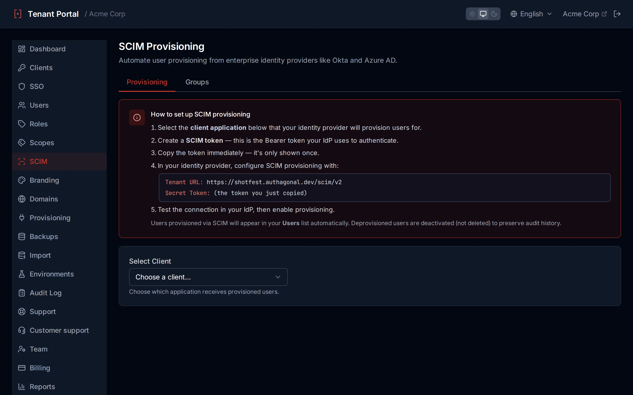 SCIM 2.0 Provisioning