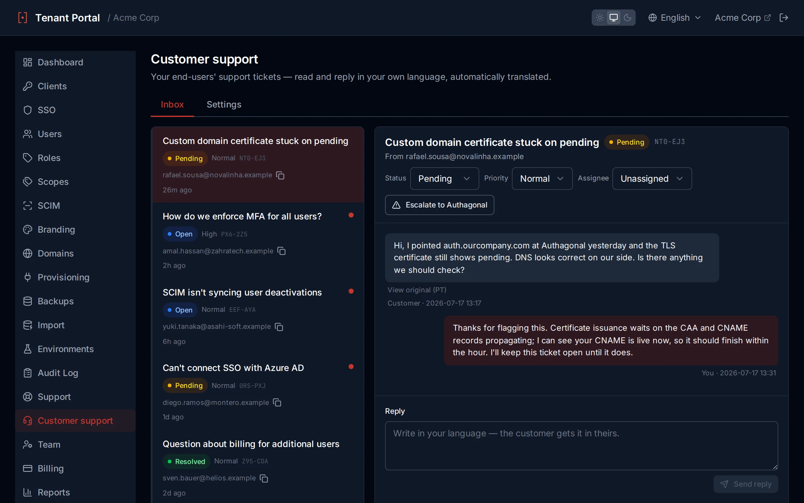Customer Support