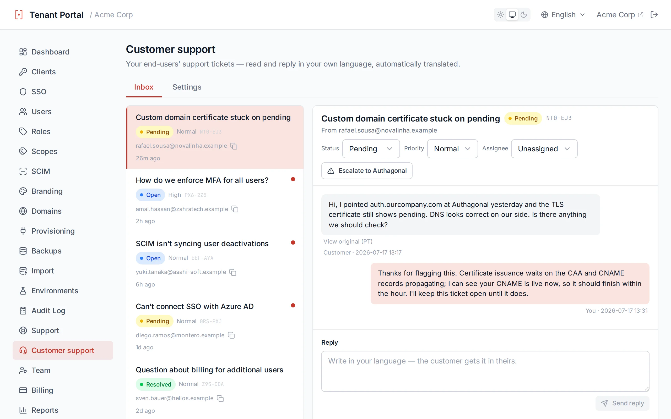 Customer Support