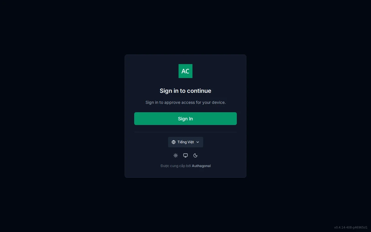 Device authorization screen with a centered user-code entry field, an Approve button, and an approved confirmation state